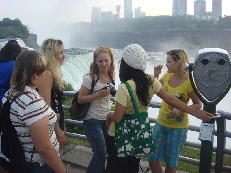 Exchange students travelling