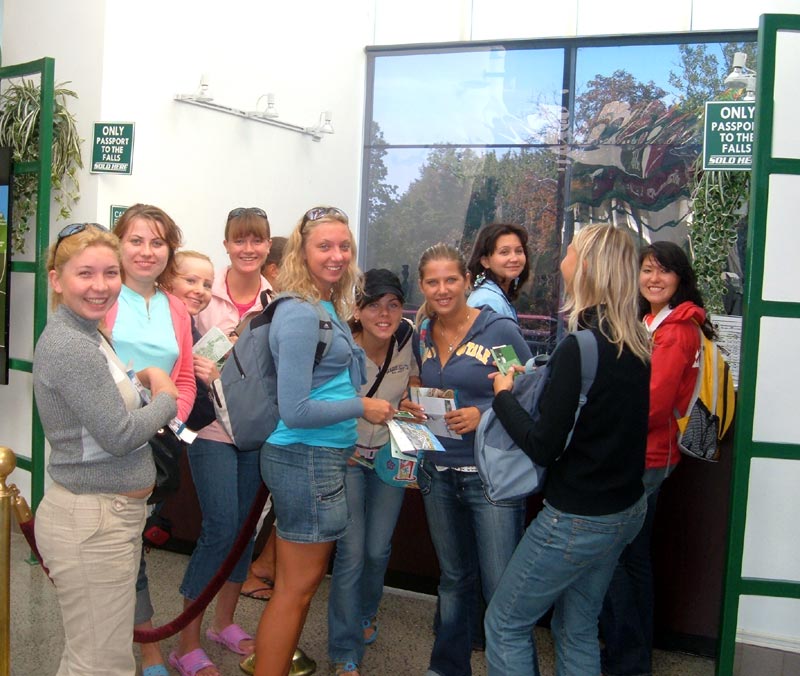 Russian group visiting Niagaraf Falls in 2005